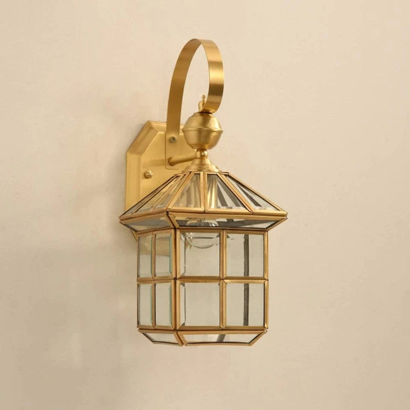 Luxury Outdoor Wall Lantern – Waterproof Vintage Glass Wall Light for Porch, Garden & Entrance