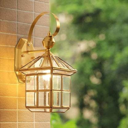 Luxury Outdoor Wall Lantern – Waterproof Vintage Glass Wall Light for Porch, Garden & Entrance