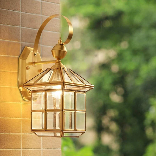 Luxury Outdoor Wall Lantern – Waterproof Vintage Glass Wall Light for Porch, Garden & Entrance