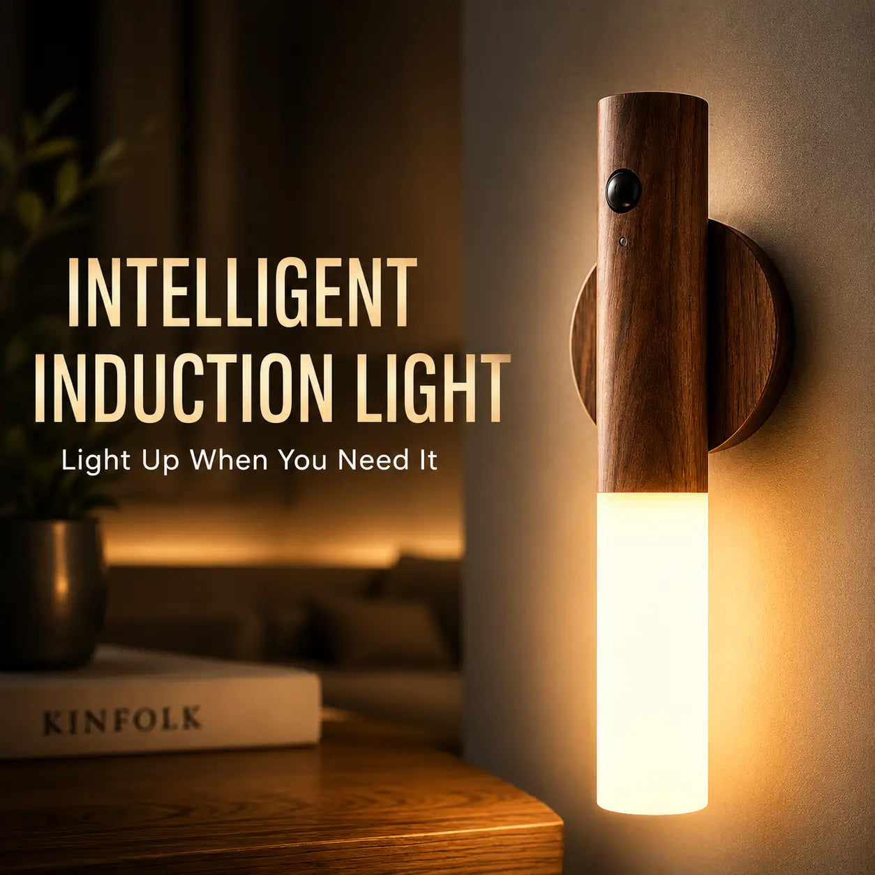 Rechargeable Motion Sensor Wall Light with Magnetic Mount and Warm LED Glow